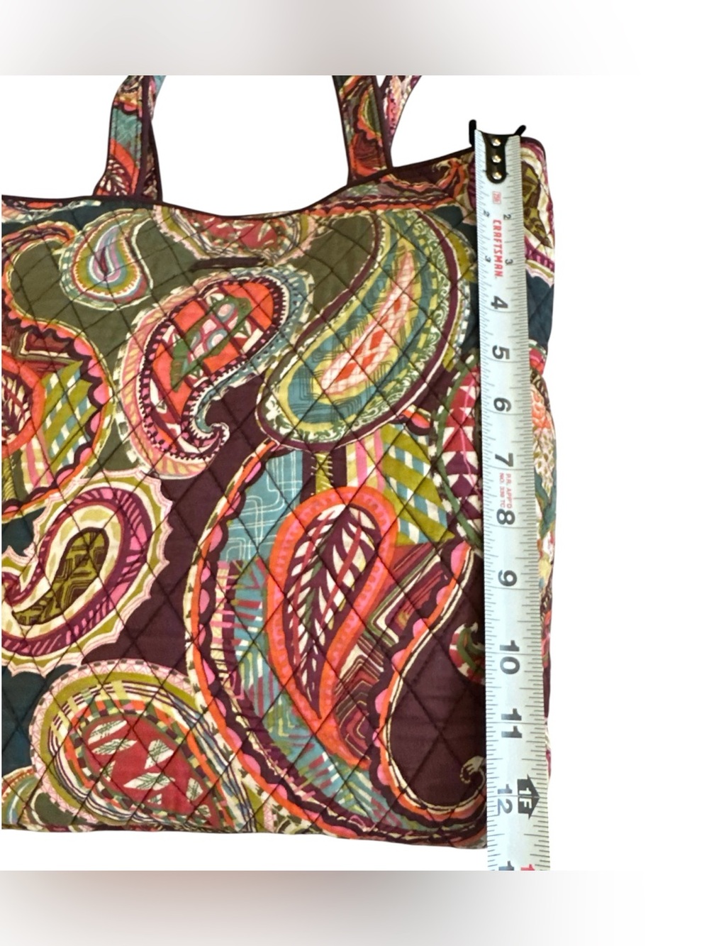 Vera Bradley Heirloom Paisley Pattern Tote Boho Coastal Grandmother Quilted Bag - Picture 4 of 10